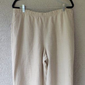 JJill Linen Full Leg Cropped Pants Large NWOT
